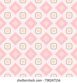 Seamless pattern with circles and rhombuses.
