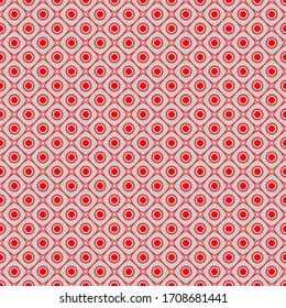 Seamless pattern of circles and rhombuses. Geometric background.