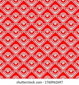 Seamless pattern of circles and rhombuses. Geometric background.