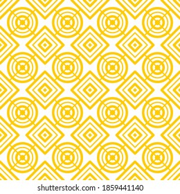 Nahtlose Muster von Kreisen und Busen. Geometrischer orangefarbener Hintergrund.