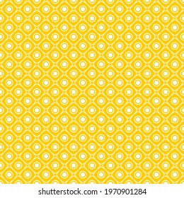 Seamless pattern of circles and rhombuses. Geometric orange background.