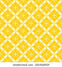 Nahtlose Muster von Kreisen und Busen. Geometrischer orangefarbener Hintergrund. Ungewöhnliches Gitter.