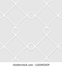 Seamless pattern of circles and rhombuses. Unusual lattice. Geometric background. Vector illustration. Good quality. Good design.