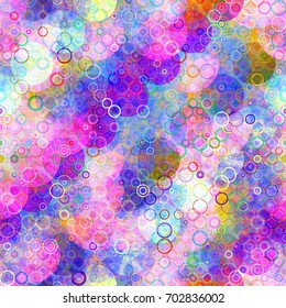 Seamless pattern. Circles and rings. Colorful texture. Abstract vector background for web page, banners, fabric, home decor, wrapping