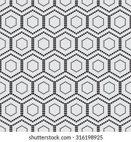 Seamless pattern with circles in the shape of a hexagon. Vector illustration
