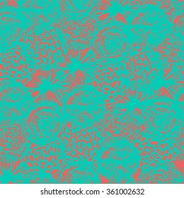 Seamless pattern with circles sketch.