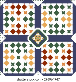 seamless pattern, circles, squares