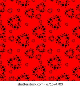 Seamless pattern with circles and squares