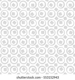 Seamless pattern of circles and squares. Abstract background. Vector illustration. Good quality. Good design.