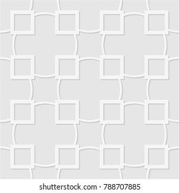Seamless pattern of circles and squares. Geometric background. Unusual lattice. Vector illustration. Good quality. Good design.