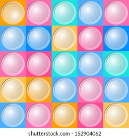 Seamless pattern from circles and squares.The illustration contains transparency and effects. EPS10
