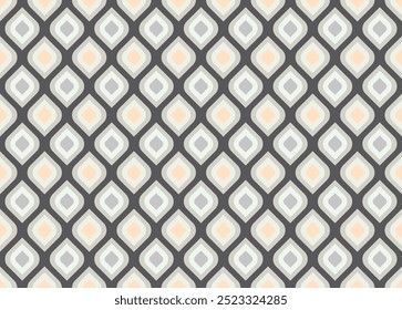 A seamless pattern of circles and squares in various shades of neutral colors
