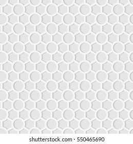 Seamless pattern of circles and triangles. Abstract background. Vector illustration. 