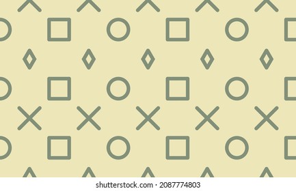 Seamless pattern of circles, triangles, and squares. Seamless pattern ornament