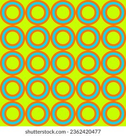 Seamless pattern with circles. Vector illustration. Yellow background.