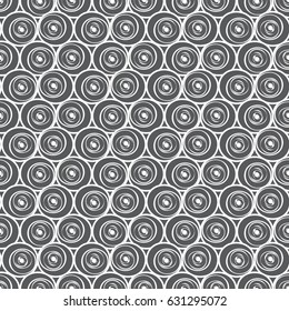Seamless pattern with circles, vector illustration.Black and white