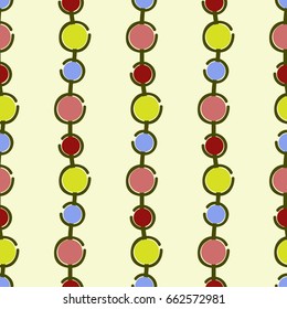 Seamless pattern of circles and vertical lines