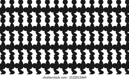 Seamless pattern of circles and wavy lines. Modern style pattern design. black and white pattern. Can be used for posters, brochures, postcards, and other printing needs. Vector illustration