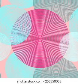 Seamless pattern with circles. The pattern for wrapping paper, tissue composition of the circles , Magenta, 5 spot colors