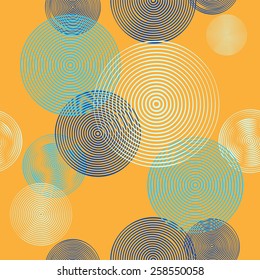 Seamless pattern with circles. The pattern for wrapping paper, tissue composition of the circles blue, Magenta, 5 spot colors