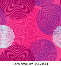 Seamless pattern with circles. The pattern for wrapping paper, tissue composition of the circles red, Magenta, 5 spot colors.