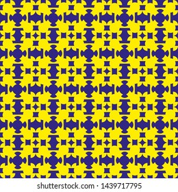 
Seamless pattern of circles of yellow and blue. Geometric background.