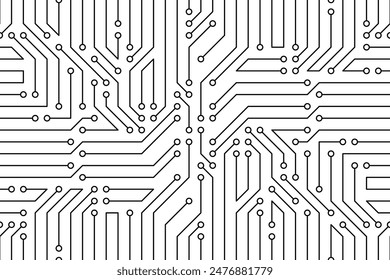 Seamless pattern with Circuit board. Electronics board. High-tech technology background texture