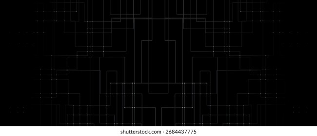 padrão sem costura de uma placa de circuito com muitos pequenos quadrados e linhas