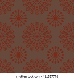Seamless pattern with circular design or mandala in baroque style for wallpaper or ethnic print