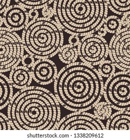 Seamless pattern with circular ornament. Imitation of animal skin. Dark background. Design for your products. Texture use for textiles, fabric, paper, cover, tiles, linoleum. Vector illustration