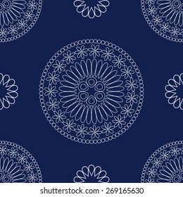 Seamless pattern of circular ornaments
