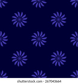 Seamless pattern of circular patterns composed of dancing mice in a circle fastened color dark blue tails