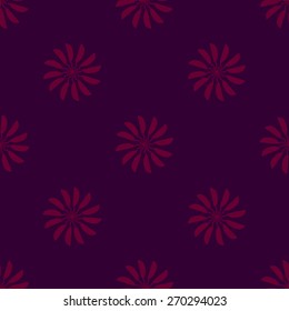 Seamless pattern of circular patterns like flowers composed of dancing mice in a circle fastened color dark burgundy wine and tails