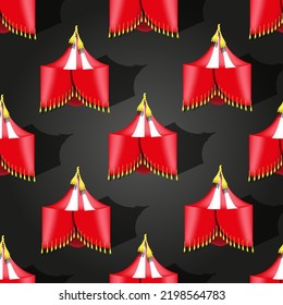 Seamless Pattern  With A Circus Tent. Beautiful Background With A Circus Tent. Vector Illustration With A Circus. The Concept Of The Opening Of The Circus Season. 