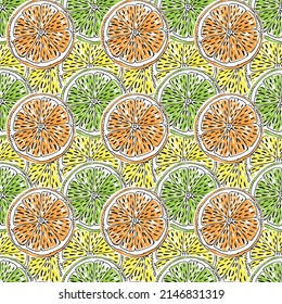 seamless pattern with citrus fruits