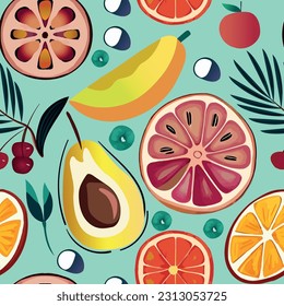 seamless pattern with citrus fruits