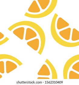 Seamless pattern with citrus fruits. Fresh lemons background. Decorative illustration, good for printing. Vector bright print for fabric or wallpaper.