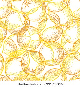 Seamless pattern with citrus fruits on a white background.
