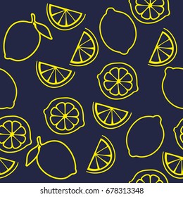 Seamless pattern with citrus fruits slices.