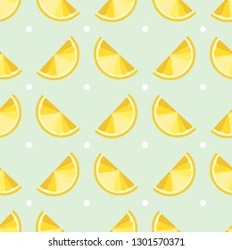 Seamless pattern with citrus fruits. Vector lemon slices illustration.