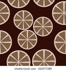 Seamless    pattern  of citrus motif, spots, circles . Hand drawn.