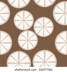 Seamless    pattern  of citrus motif, spots, circles . Hand drawn.