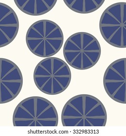 Seamless    pattern  of citrus motif, spots, circles . Hand drawn.