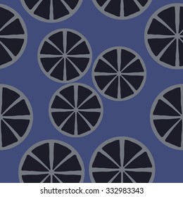 Seamless    pattern  of citrus motif, spots, circles . Hand drawn.