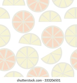 Seamless    pattern  of citrus motif, spots, circles, slices . Hand drawn.