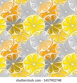 Seamless pattern from citrus. Retro colors. Vector eps 10.