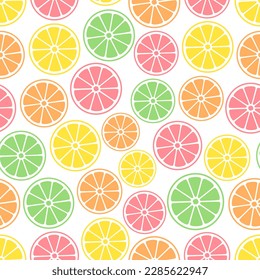 Seamless pattern citrus slices vector illustration