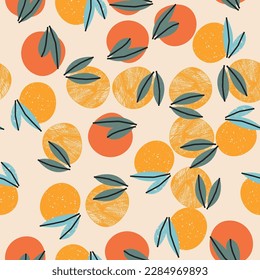 Seamless pattern with citrus. Vector background, print, design