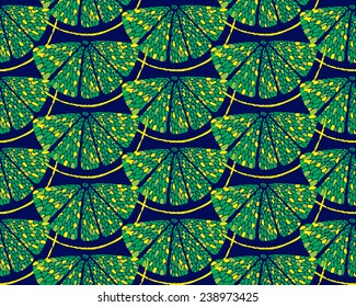 Seamless pattern of citrus-fruit slices on dark blue background. Can be used for wallpaper, pattern fills, web page background and surface textures.