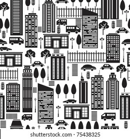 Seamless pattern of city.